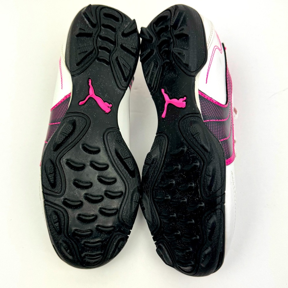 Puma VS.11 Cleats. Youth Size 3. White/ Pink /Black. - Picture 8 of 9